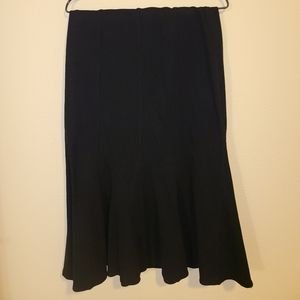 Eileen Fisher black wool midi skirt